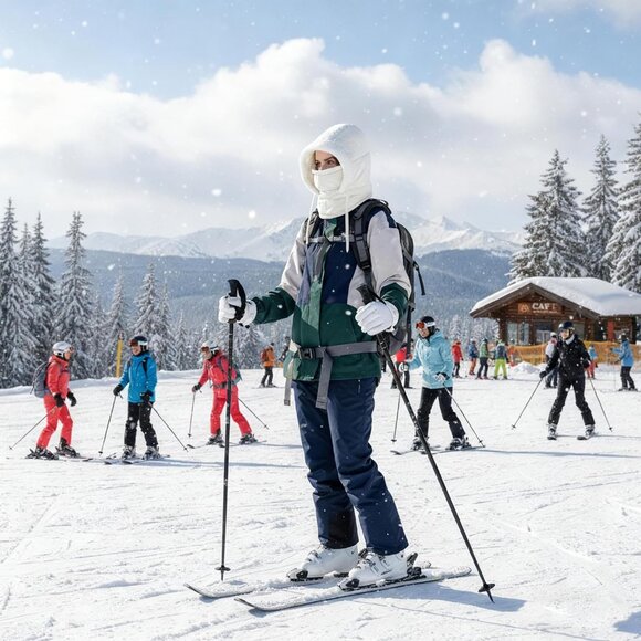 Unisex Winter Balaclava Hat Faux Fur Fleece Warm Cover for Snow Sports - Picture 7 of 9